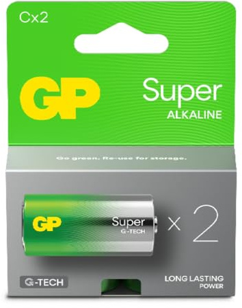 Batteria Super Alcalina 1,5V Mezza Torcia C / 14A-U2 / LR14 (Confezione 2 Pezzi)