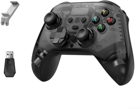 Manette de jeu sans fil avec effet Hall, manette de jeu pour Switch/PS4/PC/mobile, design ergonomique ABS, blanc (noir)