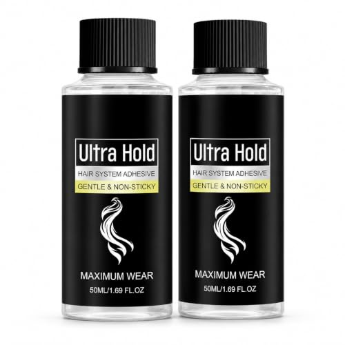 2 x 50ml Lace Wig Glue, Invisible Waterproof Strong Hold Lace Front Glue | Hair Bonding Glue Invisible Bonding Hair System Adhesive for Lace Wigs, Frontals, Toupees & Hair Extensions, Sweat-Resistant