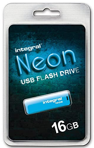 Integral TS-180561 Neon 2.0 USB Flash Drive, 16GB, Blue