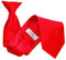 DQT Men's Plain Satin Polyester Easy to Wear Clip On Tie Made for Security Officers Business and Wedding - Red