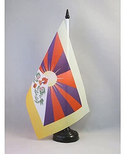 AZ FLAG - Tischflagge Tibet - 21x14 cm - Tibetische Tischfahne 14 x 21 Cm - Flaggen