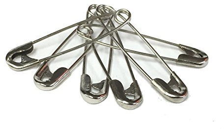 10 PACK OF 6 QUALICARE PREMIUM QUALITY MEDICAL GRADE STEEL SMALL 28MM (2.8CM) FASTENING SAFETY PINS