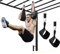 AB Sangles de levage à suspendre sur une porte avec loquets de fermeture rapide pour exercices abdominaux Barre avec anneaux en D Fermeture sûre pour suspendre à une porte salle de sport, noir