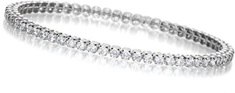 YoungDiamondFashion YDF Premium Tennisarmband Flexibel Elastisch Endless 925 Sterlingsilber mit Zirkonia Steinen Glitzerarmband Hochzeitsschmuck Damen Länge 18 cm