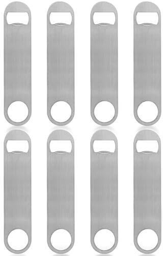KISEER Robuster flacher Flaschenöffner aus Edelstahl, 8 Stück, Bierflaschenöffner für Küche, Bar oder Restaurant