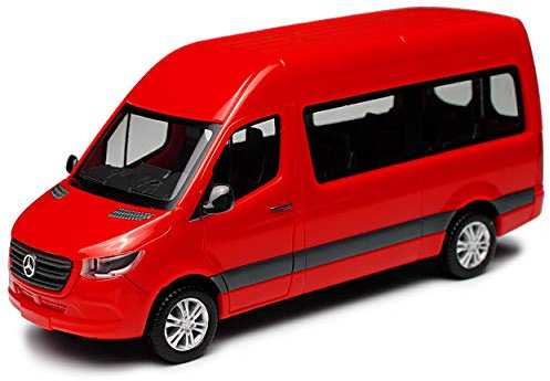 Mercedes-B Sprinter CS30 W907 W910 Transporter Personen Rot 3. Generation Ab 2018 H0 1/87 Herpa Modell Auto
