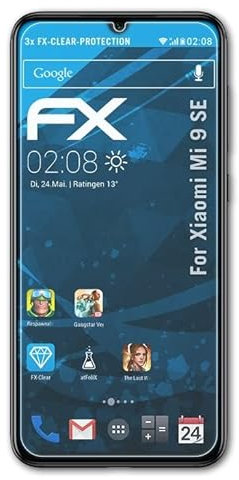 atFoliX Lámina Protectora de Pantalla compatible con Xiaomi Mi 9 SE Película Protectora, ultra transparente FX Protector Película (3X)