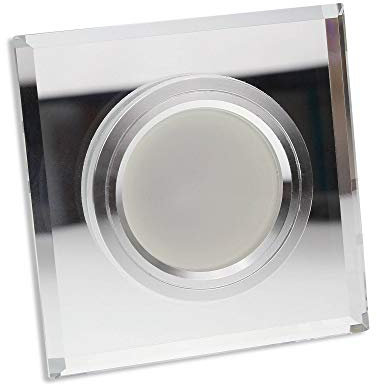 LED Einbaustrahler transparent - eckig aus Glas 5 Watt warmweiß 12V - MR16 Einbauleuchten 60-70mm Bohrloch - Einbau-Spot Decken-Strahler Deckeneinbaustrahler Deckenspot Deckeneinbauleuchte