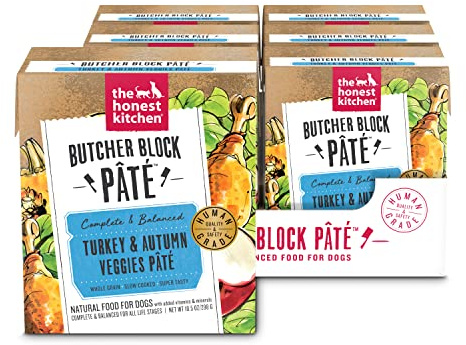 The Honest Kitchen Human Grade Butcher Block Pâté: Turkey & Autumn Veggies Wet Dog Food, 10.5 oz (Pack of 6)