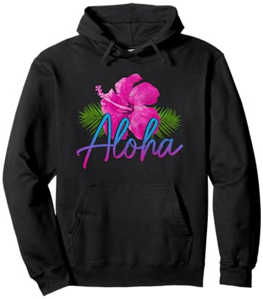 Hawaii Aloha Hibiskus Hawaiianische Inseln Surfer Souvenir Pullover Hoodie
