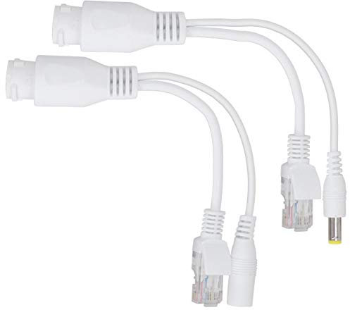 Yctze POE Splitter 12V Power Over Ethernet Passive POE Adapter Splitter Injector Waterproof Passive Power over Ethernet PoE Adapter(white)