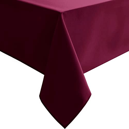 Hiasan Tischdecke für rechteckige Tische, wasserdicht und auslaufsicher, waschbar, für Esszimmer, Küche, Party, 132 x 178 cm, Burgunderrot