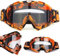 E-Soul Motorrad Goggle Motocross Wind Staubschutz Fliegerbrille Snowboardbrille Schneebrille Skibrille Wintersport Brille Für Damen Und Herren Jungen Und Mädchen (Orange-Black Transparent)