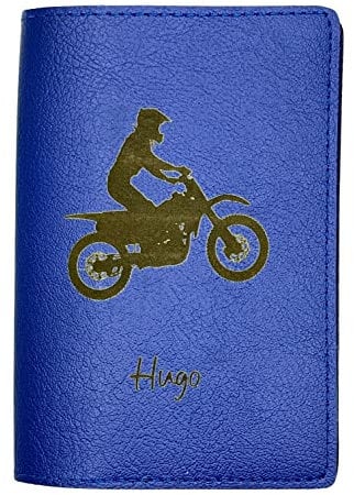 Porte Carte Grise Personnalisé, Pochette Made in France, Étui 100% Personnalisable, Protège Carte Grise Voopies, Protection Carte Grise Cuir. (Bleu)