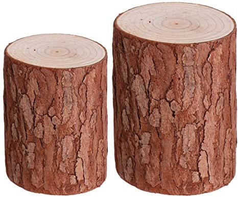 Artibetter 2 Pièces Décoration D'accessoires De Pile De Bois Troncs D'arbres pour La Décoration Numéro De Table en Bois Socle De Ferme Manuel Titulaire De La Carte De Visite Sapin De Chine