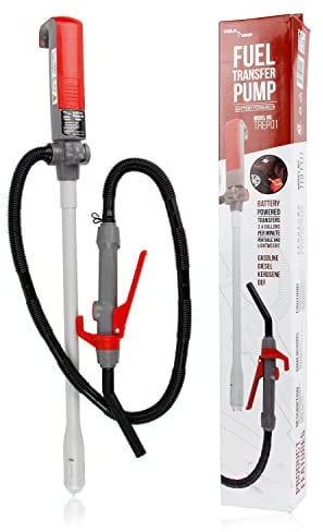 TERA PUMP Electric Gas Pump, Battery Operated Fuel Transfer Pump with Quick Stop Nozzle for Diesel / E85/ Gas/DEF/Antifreeze - 2.5 GPM