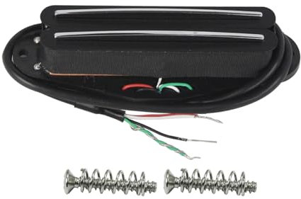 FLEOR Hot Rail Keramik Single Coil Sized Humbucker Pickup Hohe Leistung 12-13K Steg Tonabnehmer für ST E-Gitarre, Schwarz
