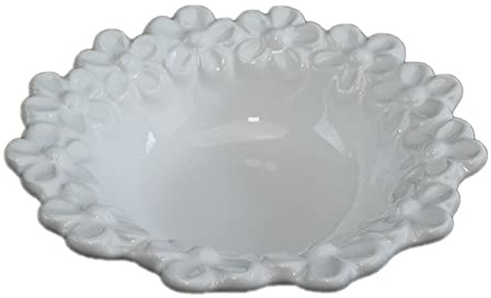 DLM33757 (Kit 6 Pezzi) Piattino Svuotatasche Centrotavola in Porcellana Fiori Margherite Nozze Matrimonio Comunione Laurea bomboniera
