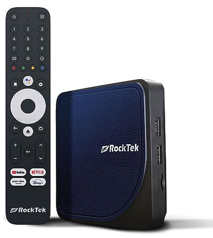 RockTek G2 Android TV Box - 4K Ultra HD, CPU quad-core S905X4-K, 4GB RAM, 64GB Storage, Wi-Fi 6, Bluetooth 5.0, HDMI 2.1, USB-C, OS Android TV 11