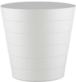 Zuvo 8L Plastic Waste Paper Bin – Shatter-Proof White Office & Bedroom Trash Can with Wave Design
