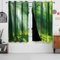 Uiiooazy Gardinen Wald, Vorhänge Grün Blätter Wälder Sonnenlicht Druck Schattierungsvorhänge Thermovorhang Polyester Verdunkelungsvorhänge mit Ösen für Schlafzimmer Wohnzimmer Kinderzimmer, 140x175cm