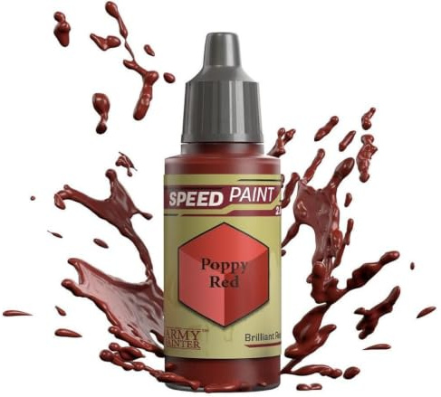 The Army Painter Speedpaint Poppy Red 2.0, Single Acrylic Paint 18ml One-coat Painting Soloution For Fantasy Tabletop Miniatures Like Warhammer 40k and Dungeons And Dragons Figures