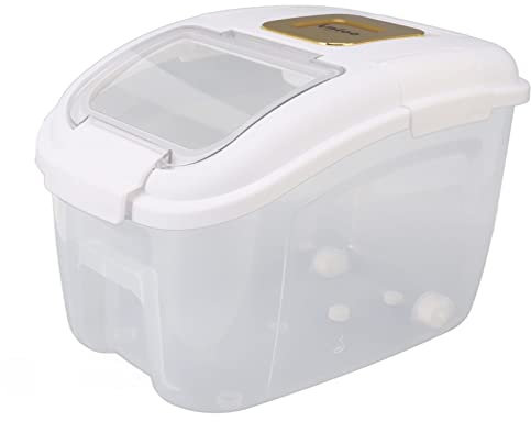 Rice Storage Bin, Insect Proof Multifunctional Food Storage Container Perfect Sealing with Roller Wheel for Nut Flour for Home (10KG)