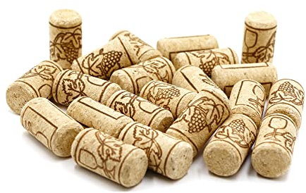 Corchos de vino, 24 unidades de corcho, corchos para botellas de champán con patrón, tapones de corcho cónicos para botellas de vino, botellas de cristal, manualidades (21 x 39 mm)