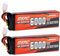 SUNPADOW Lot de 2 batteries 3S Deans T Plug Lipo 11,1 V 130 C 6000 mAh pour avion radiocommandé, quadricoptère, hélicoptère, drone FPV, modèle Racing Hobby