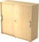 bümö Schiebetürenschrank 3OH - Aktenschrank abschließbar, Sideboard Schrank mit Schiebetüren in Ahorn - Büroschrank aus Holz mit Schiebetür, Büro Kommode für Ordner & Co.