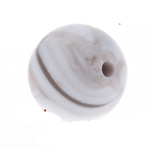100PC Silicone Bead Round 12mm Silicone Perles Loose Beads Silicon Beads-69Warm Grey Marble