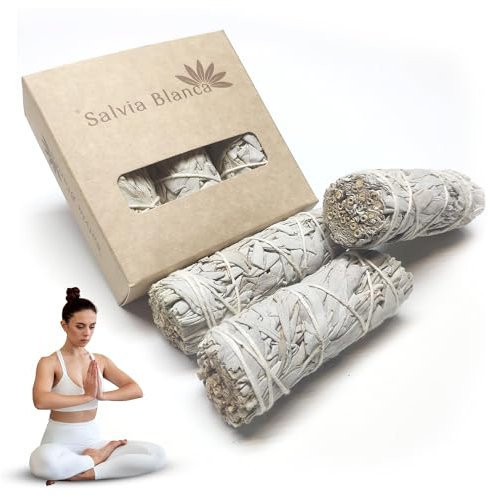 Copalosanto - Sauge Blanche à Brûler | 10 cm | Collecté et Fabriqué au Mexique | Sahumérium Naturel | Protection Spirituelle | Nettoyage Énergétique, 10 cm (3 Sauge Blanche)