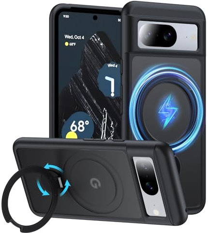 FNDMIL [NO.1 Magnetisch für Google Pixel 8 Hülle mit MagSafe Handyhülle Mitternachtsschwarz