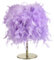 Modern and Chic Soft Lilac Real Feather Table Lamp with Brushed Satin Nickel Base and Inline Switch - Statement Piece - 40w Maximum SES Bulb by Happy Homewares
