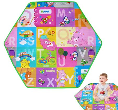 Neugeborenenmatte für den Boden Sechseckige weiche Krabbelmatte,pädagogische elastische Spielmatten,wasserdicht Rutschfeste,stoßfeste Kinderprodukt-Neugeborenenmatte für Neugeborene,Kinder,Mädchen