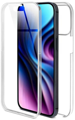 ONEFLOW Touch Case für Apple iPhone 15 Pro Max Hülle 360 Grad Komplett Schutz beidseitig, Handyhülle mit Displayschutz, TPU Schutzhülle durchsichtig vorne und hinten stoßfest, Klar
