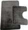Ambience Products Greek Key Pattern Bath Mats 2 Piece Sets Non Slip Bathroom Mat, Soft Washable Rug Quick Dry Water Absorbent Bathroom Shower Mat & Pedestal Set (Charcoal)