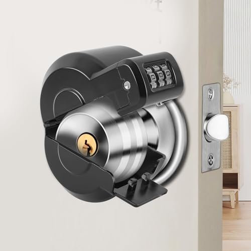 yingranlock Door Knob Lock Combination Out Device Cover to The Doorknob/Faucet/Water Valve Hose Lock, Temporary Door Handle Combination Lock, Prevents Turning of Door Knob and Access to Keyhole