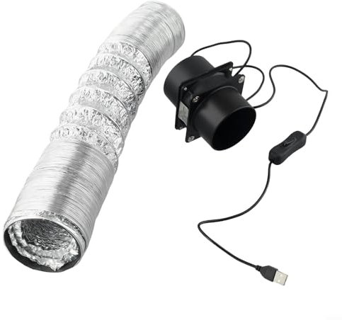 YUANGANG USB Solder Smoke Absorber, ESD Fume Extractor Fan, For Soldering Wood Burning Air Circulation 3500 Rpm(Fan plus 6m pipe)