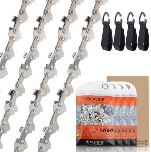 Savior Confezione da 4 catene di ricambio per motosega a batteria Einhell GE-PS 18/15 Li BL, catena per sega a catena Worx WA0142 WG324E WG324E.9 WG325E (.300LP 1,1 mm, 28 maglie)