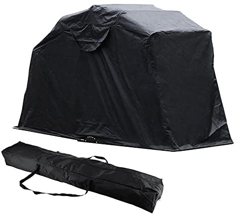 SUBKUDY Garaje para motocicleta, garaje para exteriores, plegable, para motocicleta, quad, garaje, lona de protección, plegable, cubierta para moto, exterior, color negro