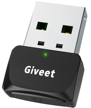 Giveet USB Bluetooth Adapter for PC, V5.4 Audio Transmitter for Computer Desktop Laptop, Plug & Play, Supports MacOS Windows 11/10/8.1/8/7, Pair with Bluetooth Headphones Speaker