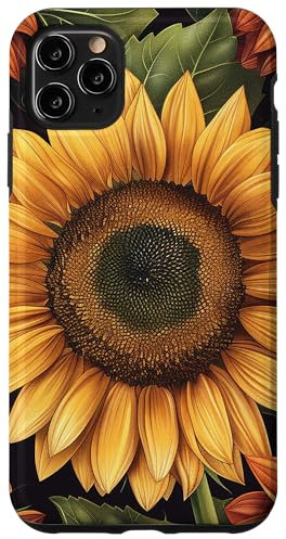 iPhone 11 Pro Max Sunflower Pattern Graphic Case
