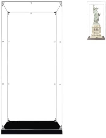 BOOVAX Display Case for Lego 21042 - Acrylic Clear Collectible Display Box for [Statue of Liberty] - 20x20x50cm