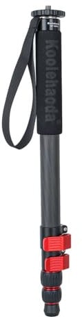 Koolehaoda Monopiede per fotocamera fibra di carbonio Monopiede per fotografia Monopiede Unipod Stick 65 Monopiede da viaggio leggero e compatto per DSLR Canon Nikon Sony Video Camcorder(MP-285EC)