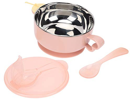 Füttern Geschirr Wassereinspritzung Wärmekonservierung Schüssel Saugnapf (Edelstahlnapf Pink Pony)