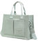 Clufar Handtasche Damen Mittelgroß Canvas umhängetasche Tote Bag Schultertasche Shopper Tasche Damen Arbeitstasche Crossbody Bag Aesthetic Stofftasche mit Fächern für Schule Bücher Alltag Green