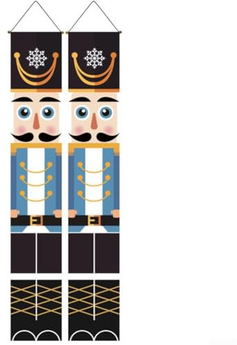 1 Pair of Nutcracker Christmas decorations, Christmas Nutcracker banner front door decorations