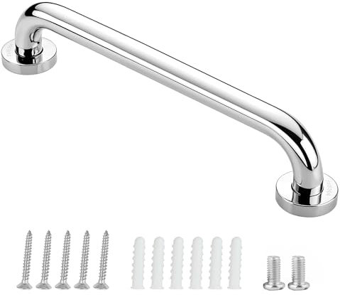 Asideros para personas mayores, mango de acero inoxidable para bañera, para bañera, bañera, baño, para montaje en pared, antideslizante, mango de seguridad (1 unidad, 40 cm)